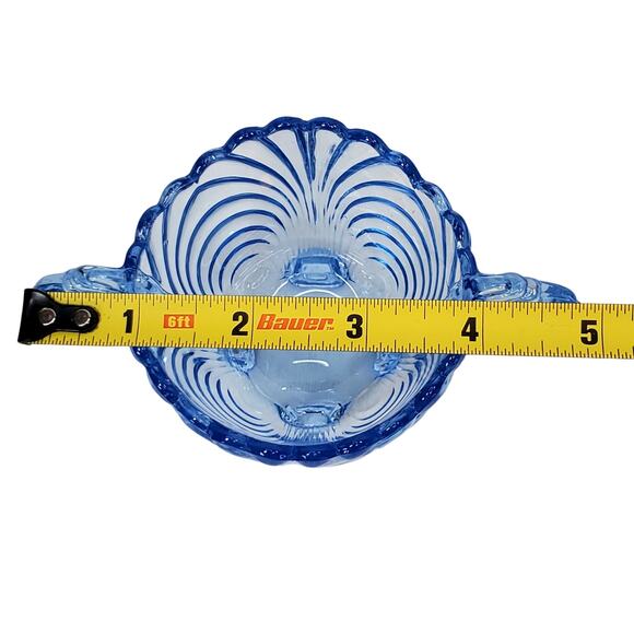 Cambridge Glass Caprice Moonlight Blue Mini Footed Sugar & Cream Pitcher Vtg - Picture 6 of 9